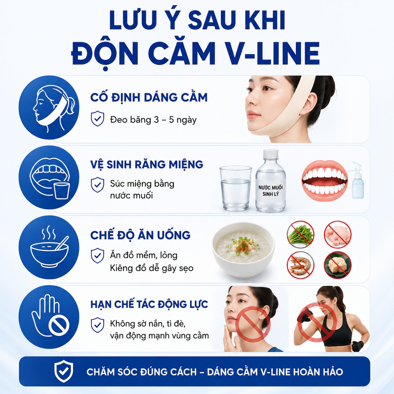 Những lưu ý quan trọng sau khi độn cằm Vline