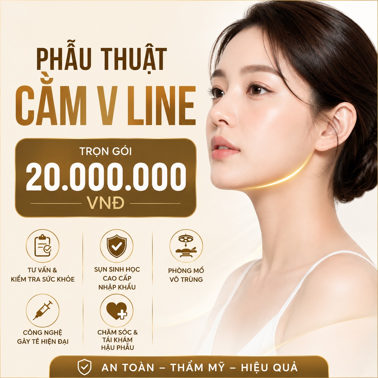 Chi phí phẫu thuật cằm V line tại Thẩm mỹ Dr Xuân Quân