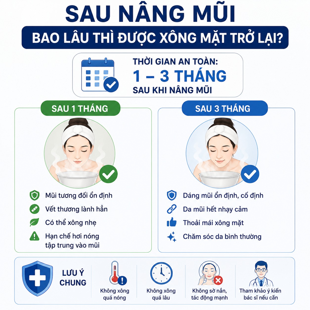 Sau nâng mũi bao lâu thì được xông mặt trở lại?